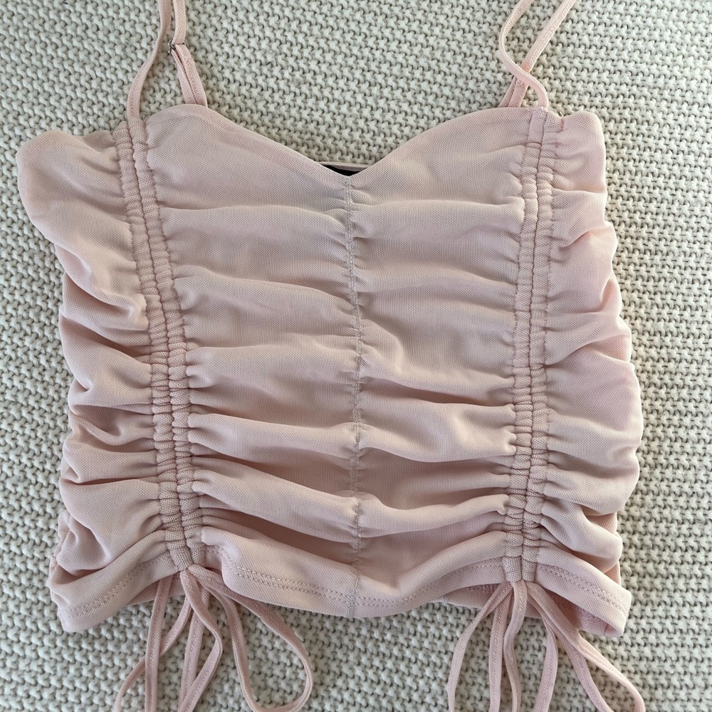 Ruched Pink Top
